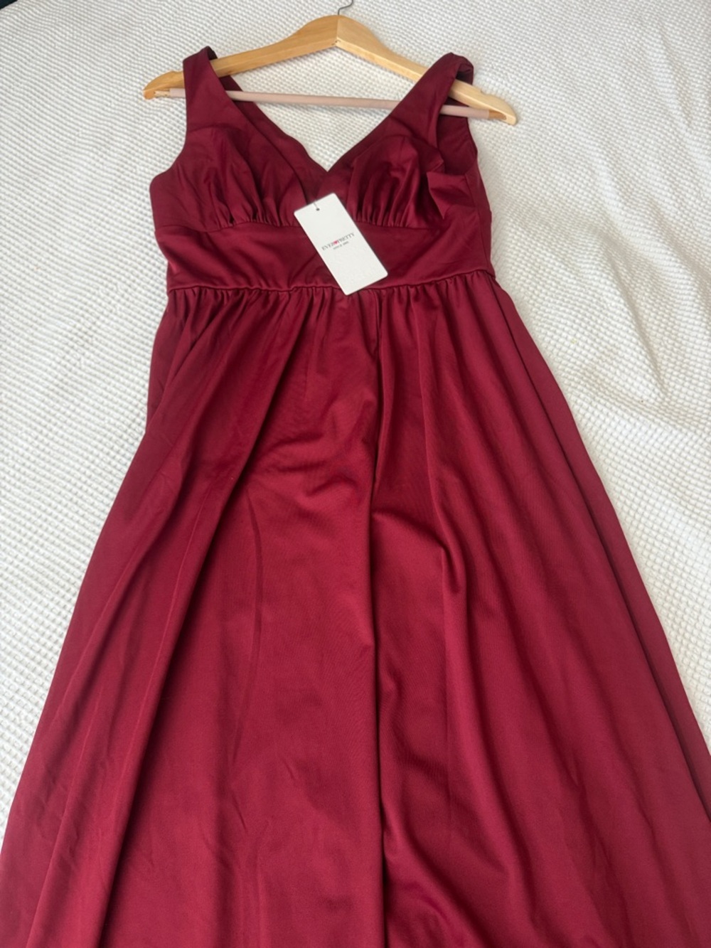 Burgundy Sleeveless V-Neck Maxi Dress - Size 6